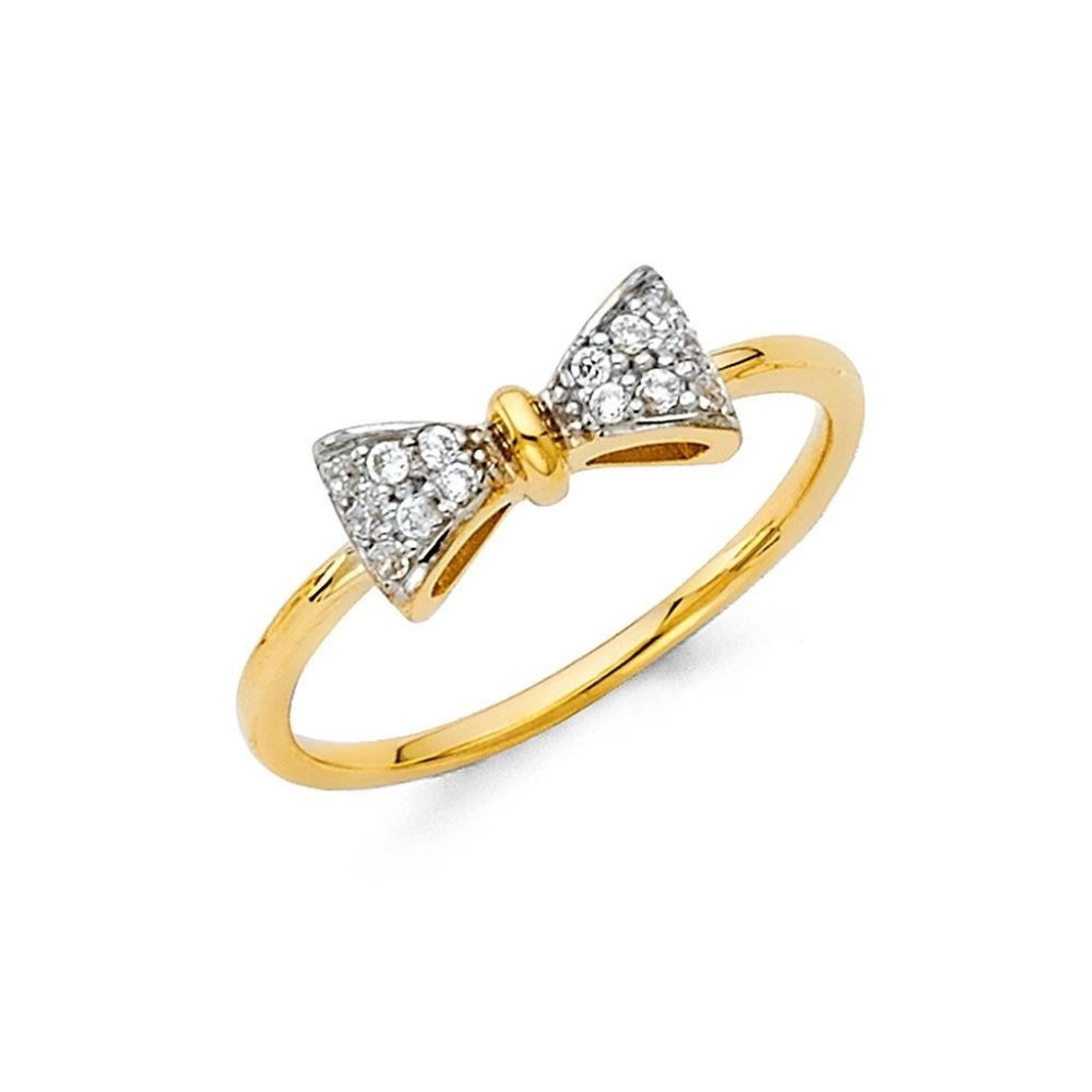 14KY REAL GOLD CZ Fancy Ring size 7